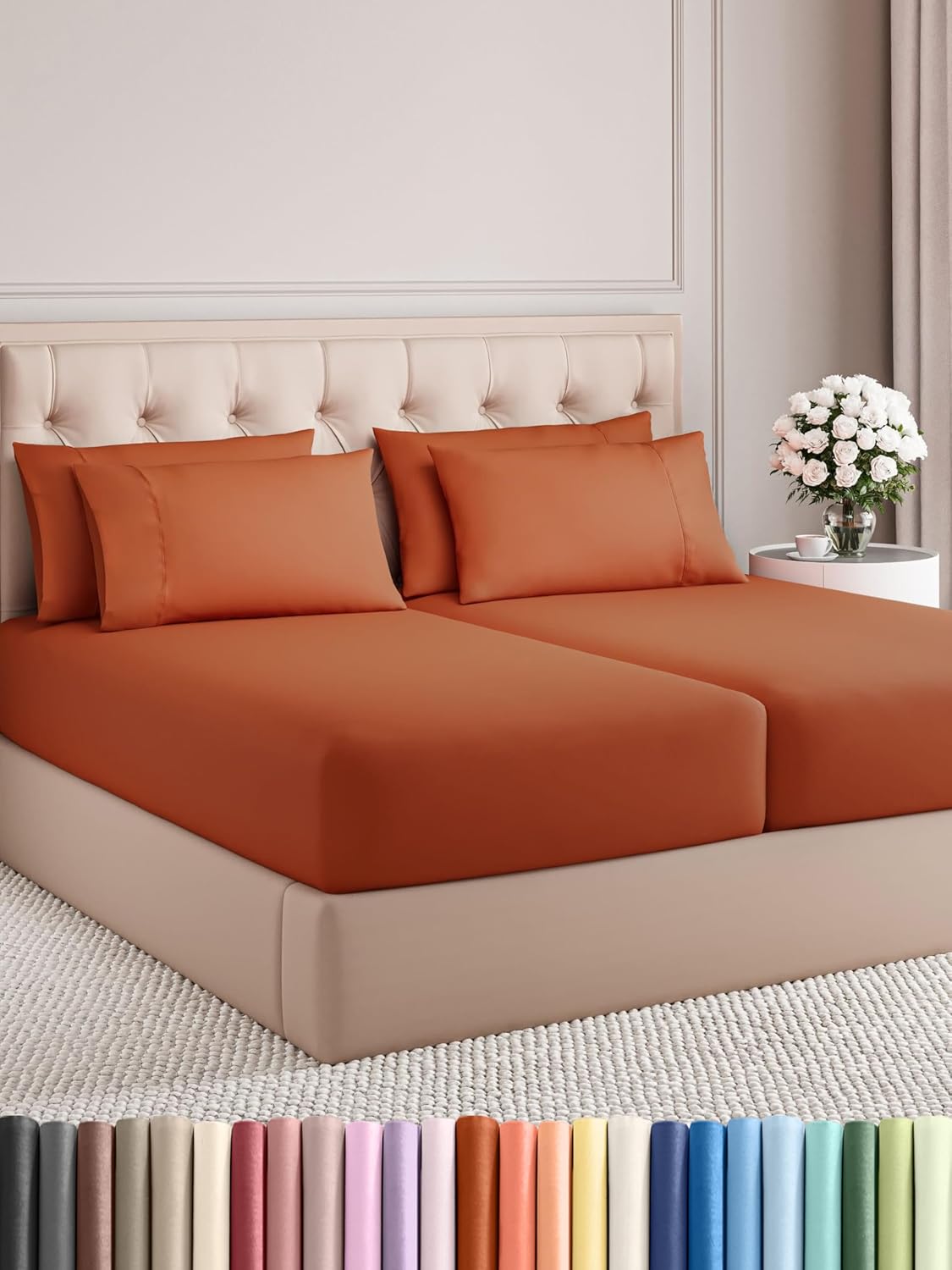 Split King 7 Piece Sheet Set - Soft Hotel Luxury Bedding