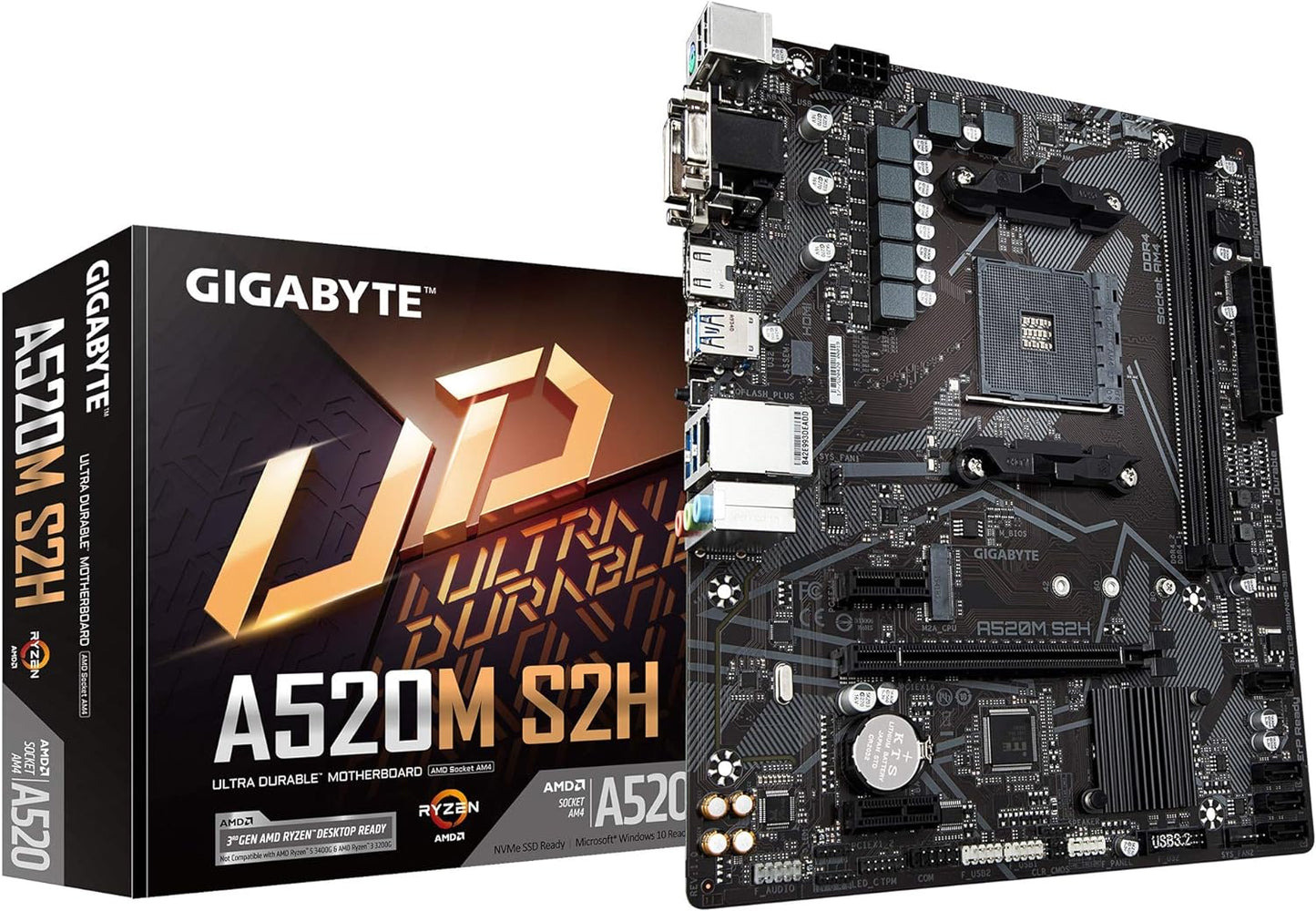 Gigabyte A520M S2H Motherboard for AMD Ryzen Processors