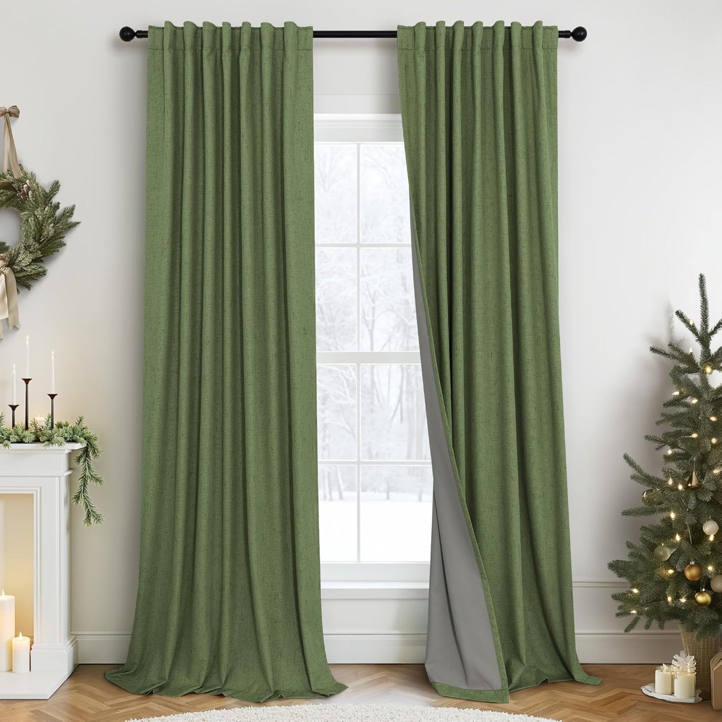 Boho Dark Green Blackout Curtains - Pitalk