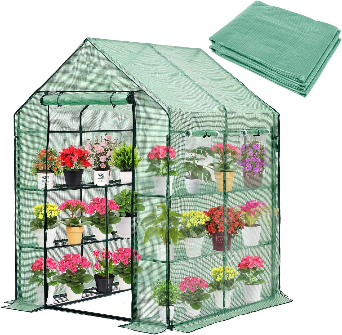 Walk-in Greenhouse Replacement Cover for Outdoor Plant Gardening