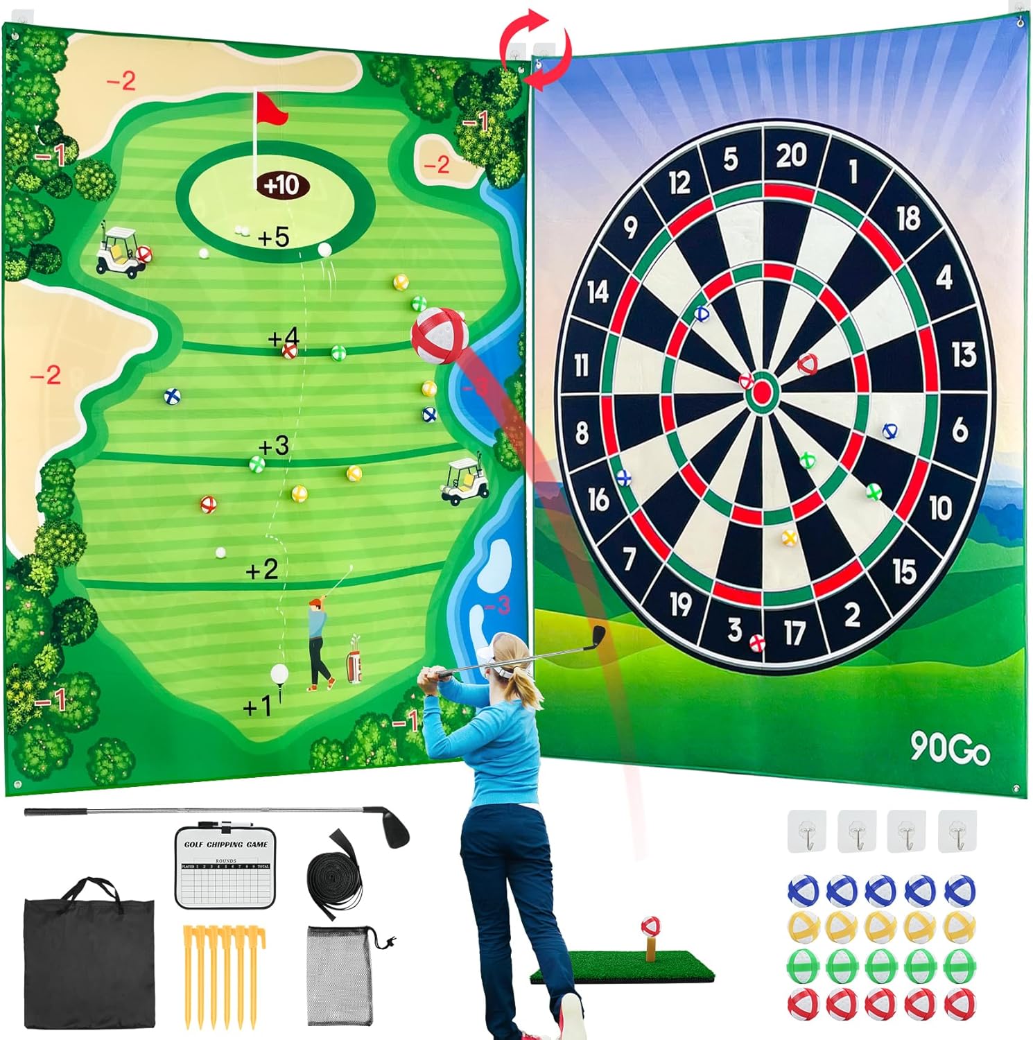 Ultimate Golf & Dart Combo Set with 90Go