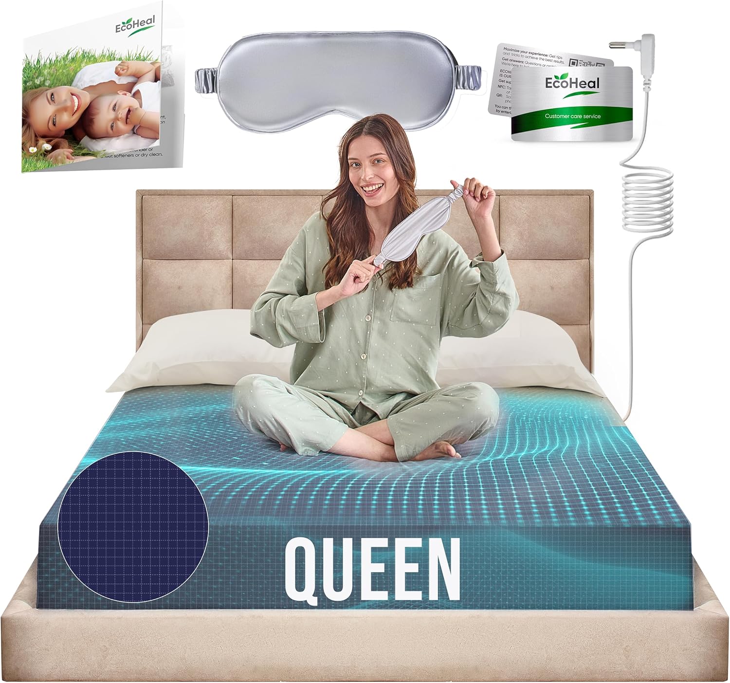 Grounding Sheets Queen for Better Sleep with Silver and Silk