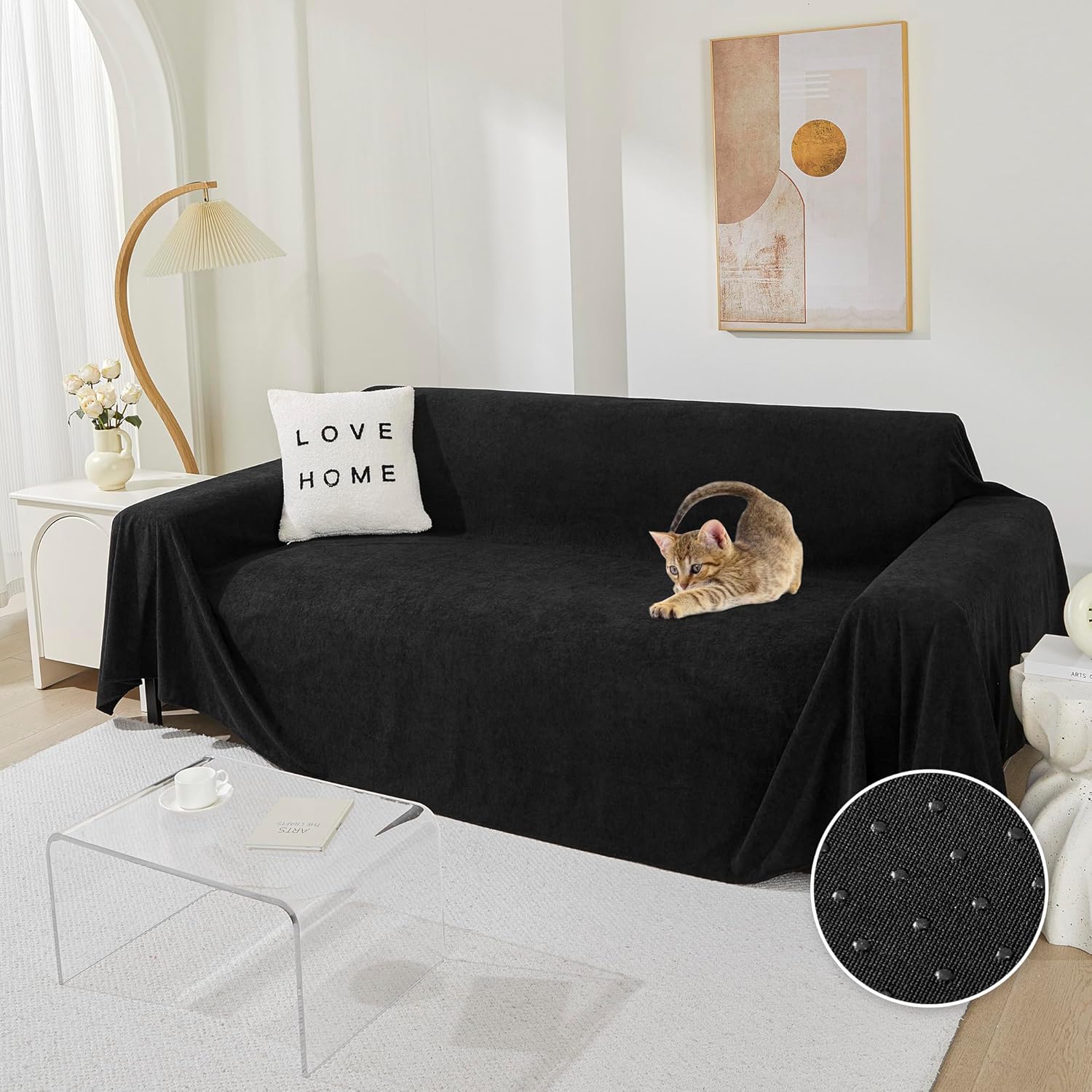 MEETSKY Couch Cover for 3 Cushion Scratch Proof Protector