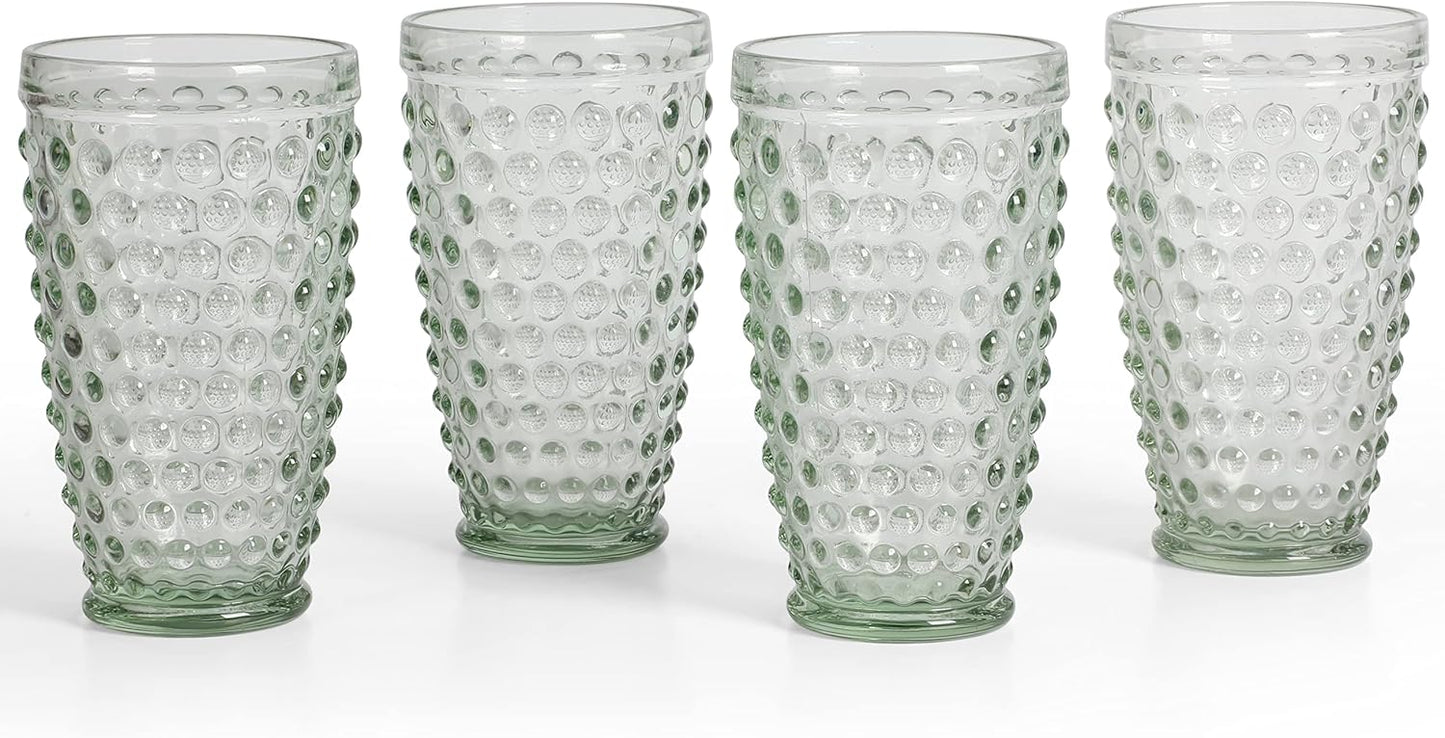 Martha Stewart Chauncey 4-Pack Handmade Glass Tumblers in Green