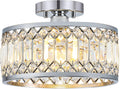 Crystal Chrome Ceiling Light Semi Flush Mount - Dazzling K9 Crystal