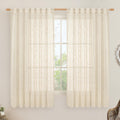 LAMIT Linen Curtains 63 in Neutral Semi Sheer Panels - Soft Light