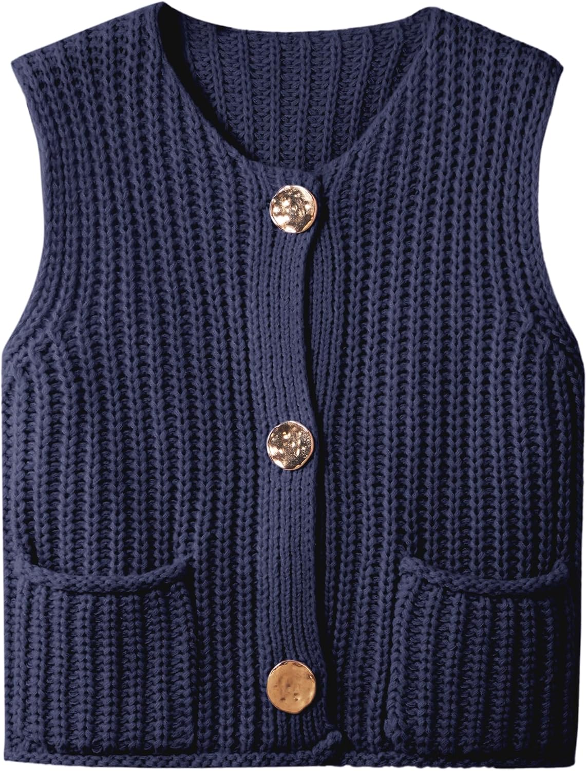 Stylish Crochet Chunky Knit Top with Pockets for Women