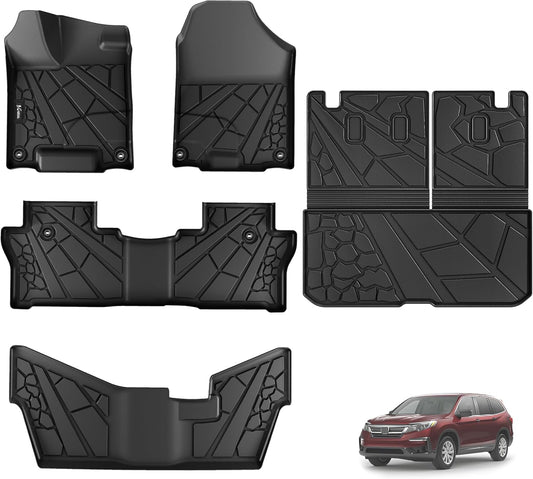 KARPAL Floor Mats for Honda Pilot 2016-2022, All Weather Protection