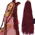 Butterfly Locs Crochet Hair 30 in Burgundy - Messy Pre-looped Style