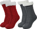 Women Winter Thick Slipper Socks with Grippers - Ultra Warm Fuzzy