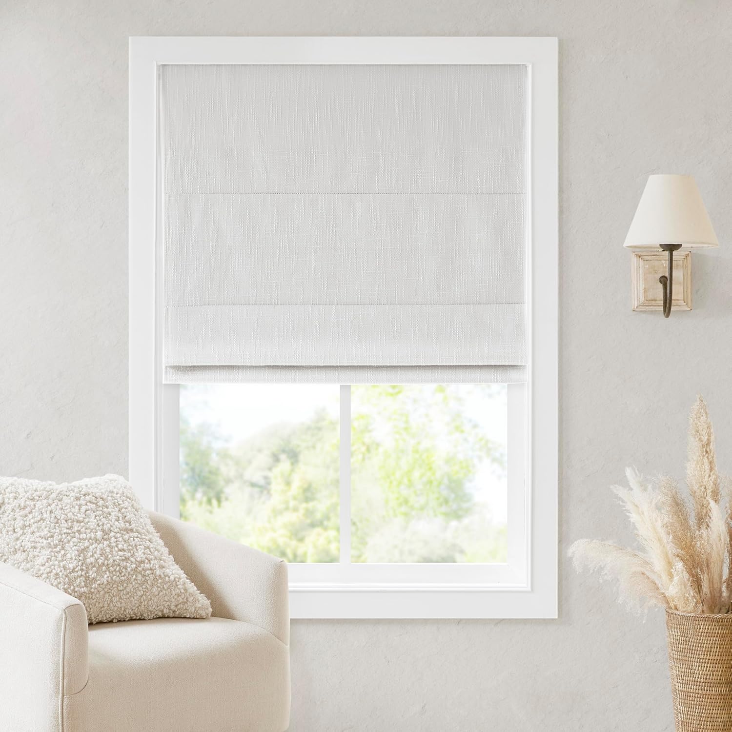 Madison Park Cordless Roman Shades for Total Blackout Privacy