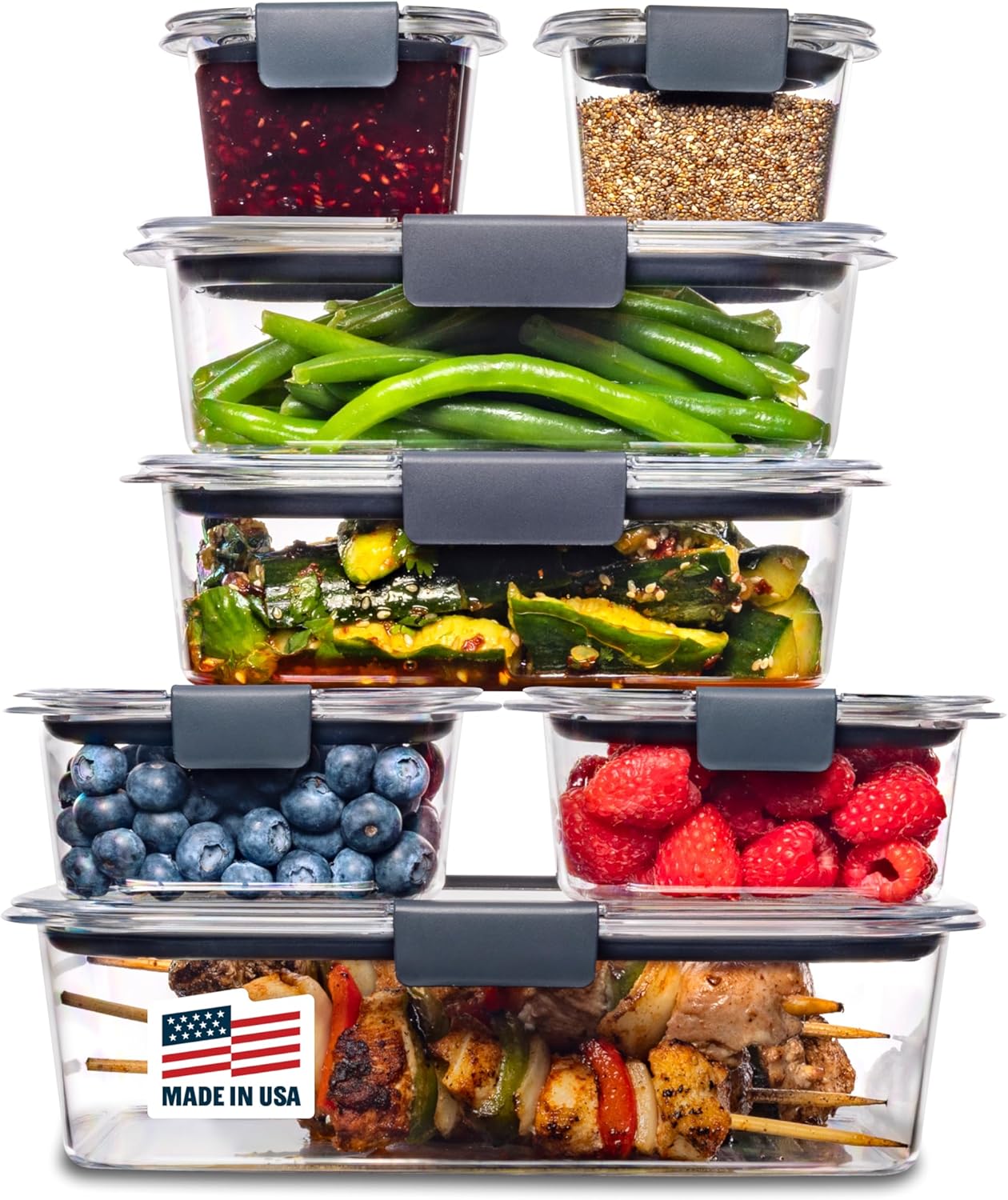 Rubbermaid Brilliance Food Storage Containers, 14 Piece Set