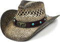 Cowgirl Hats for Women Straw Cowboy Hat with Shapeable Brim