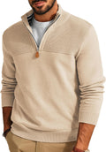 PJ PAUL JONES Men's Quarter Zip Sweater Slim Fit - Soft, Versatile