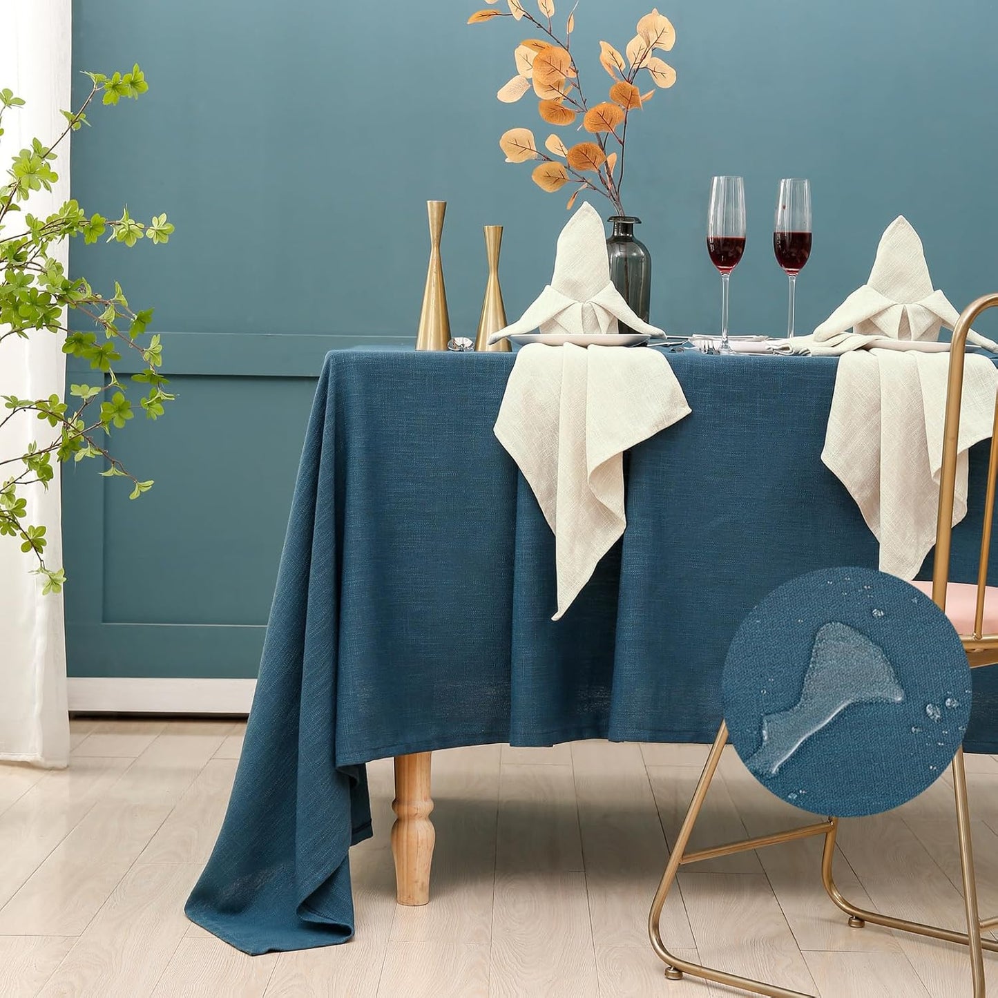 Rectangle Blue Tablecloth 60 x 108 Inch for Elegant Dining