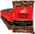 Elite Turkish Ground Roasted Coffee Bag, 3.5 oz Pack of 10 - Bold