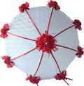 Stunning White Lace Umbrella with Red Roses - Perfect for Bridal Showers