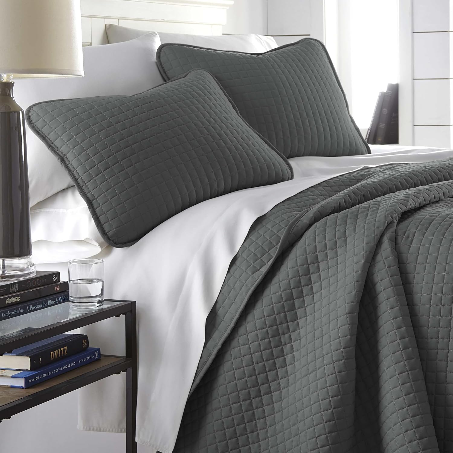 Twin Summer Quilts Set by Southshore Fine Living, Soft Grey