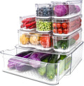 Fridge Organizers and Storage Bins - Clear 8 Pack with Lids