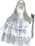 Victorian Ghost Bride Costume - Tattered Grey Wedding Dress