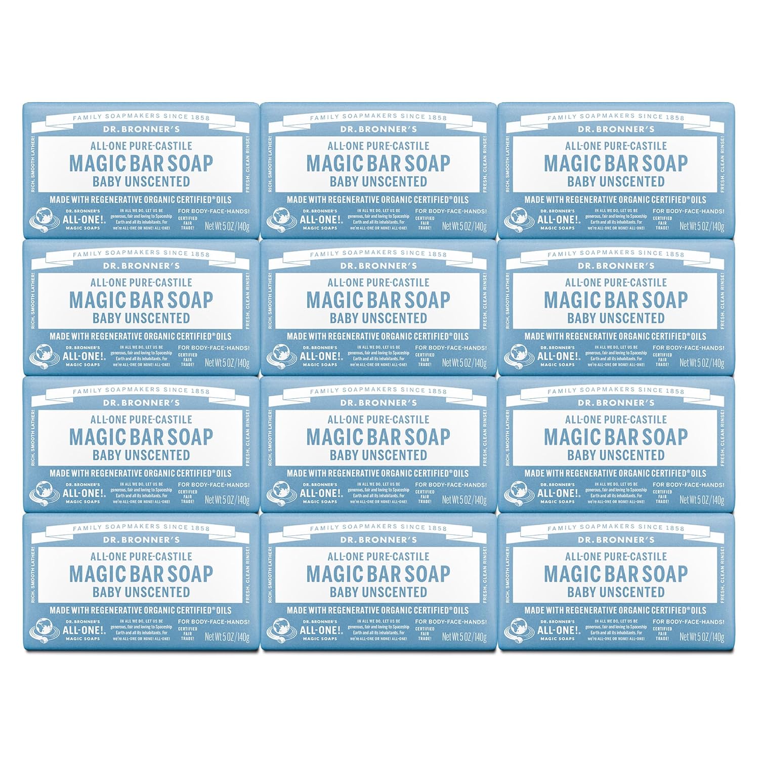 Dr. Bronner's Pure-Castile Magic Bar Soap for Sensitive Skin