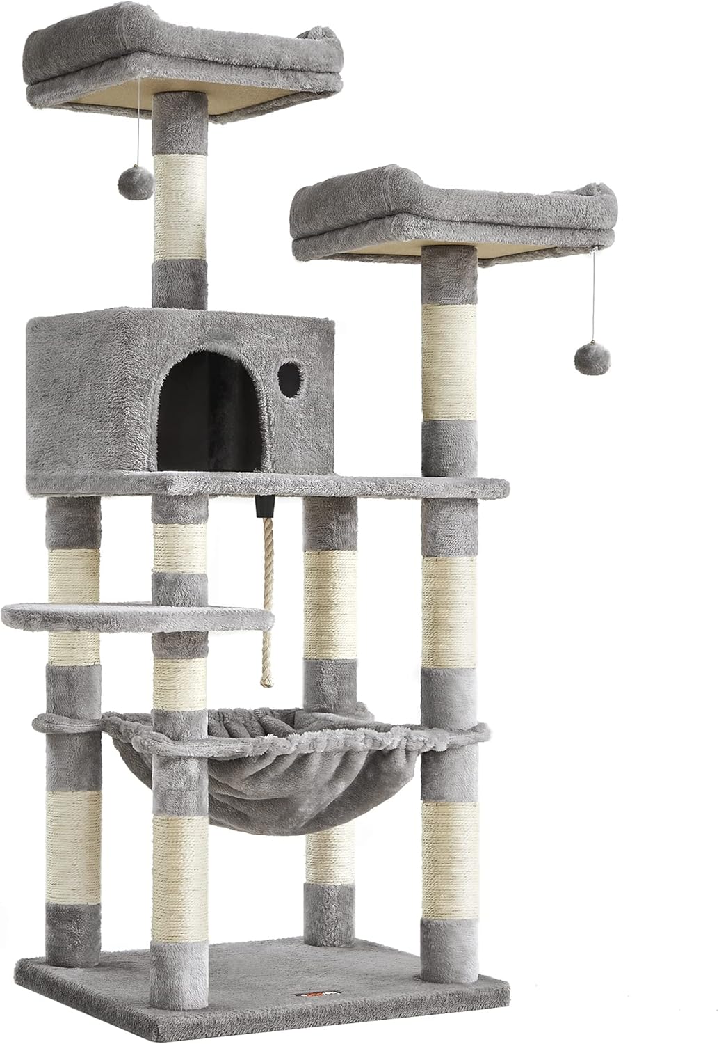 FEANDREA Cat Tree for Indoor Cats with Plush Perch and Hammock