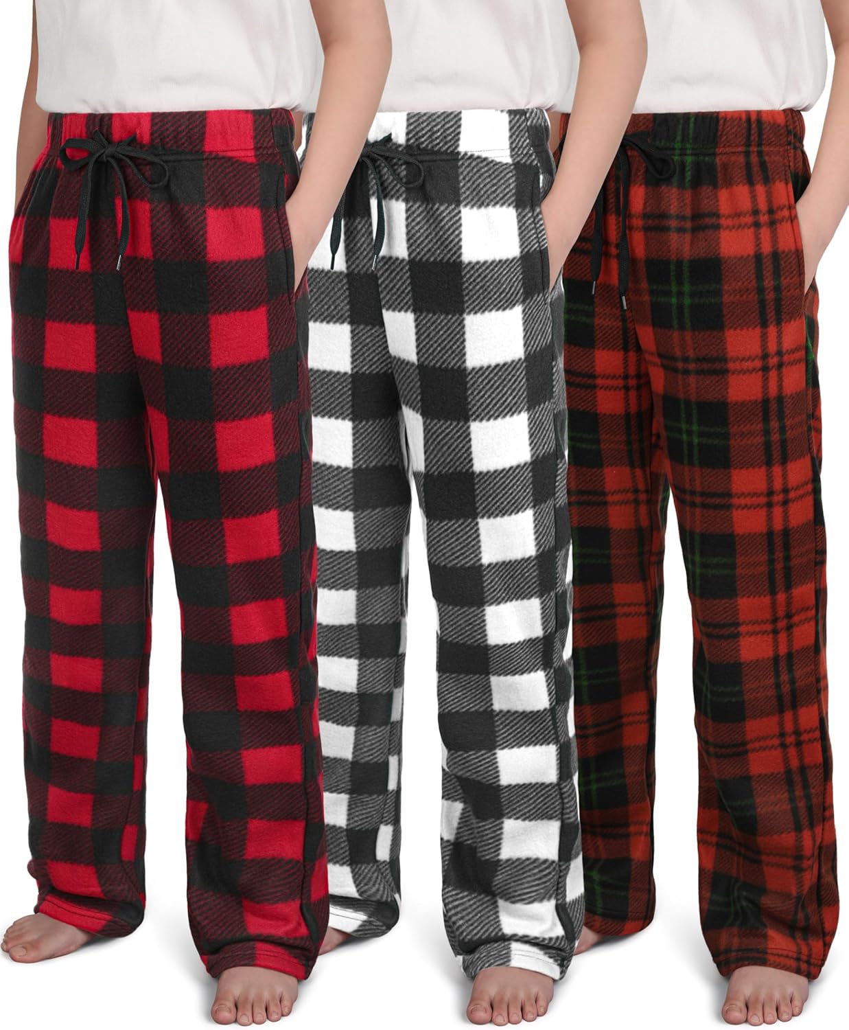 IHU Boys Pajama Pants 3 Pack Cozy Fleece Sleepwear for Kids