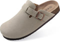 Women's Suede Clogs Cork Footbed Sandals with Arch Support