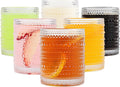 Hobnail Glass Drinkware Set - 6 Glasses, Multi-Use - 1 Cleaning Brush