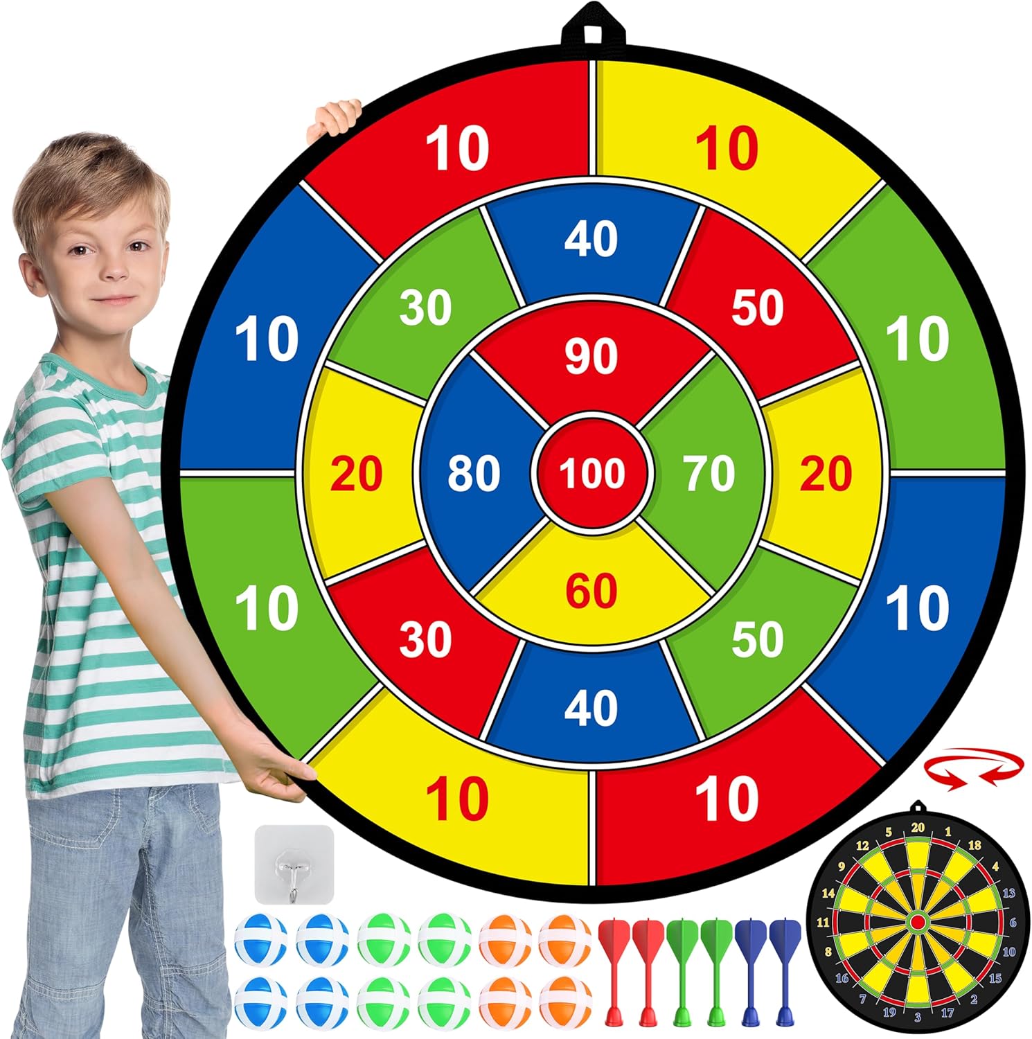 MINIFUN Dual-Sided Dart Board Set