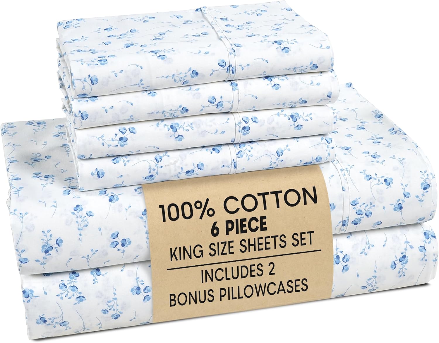 Casa Platino King Bed Sheets Set - 100% Cotton Soft Sheets