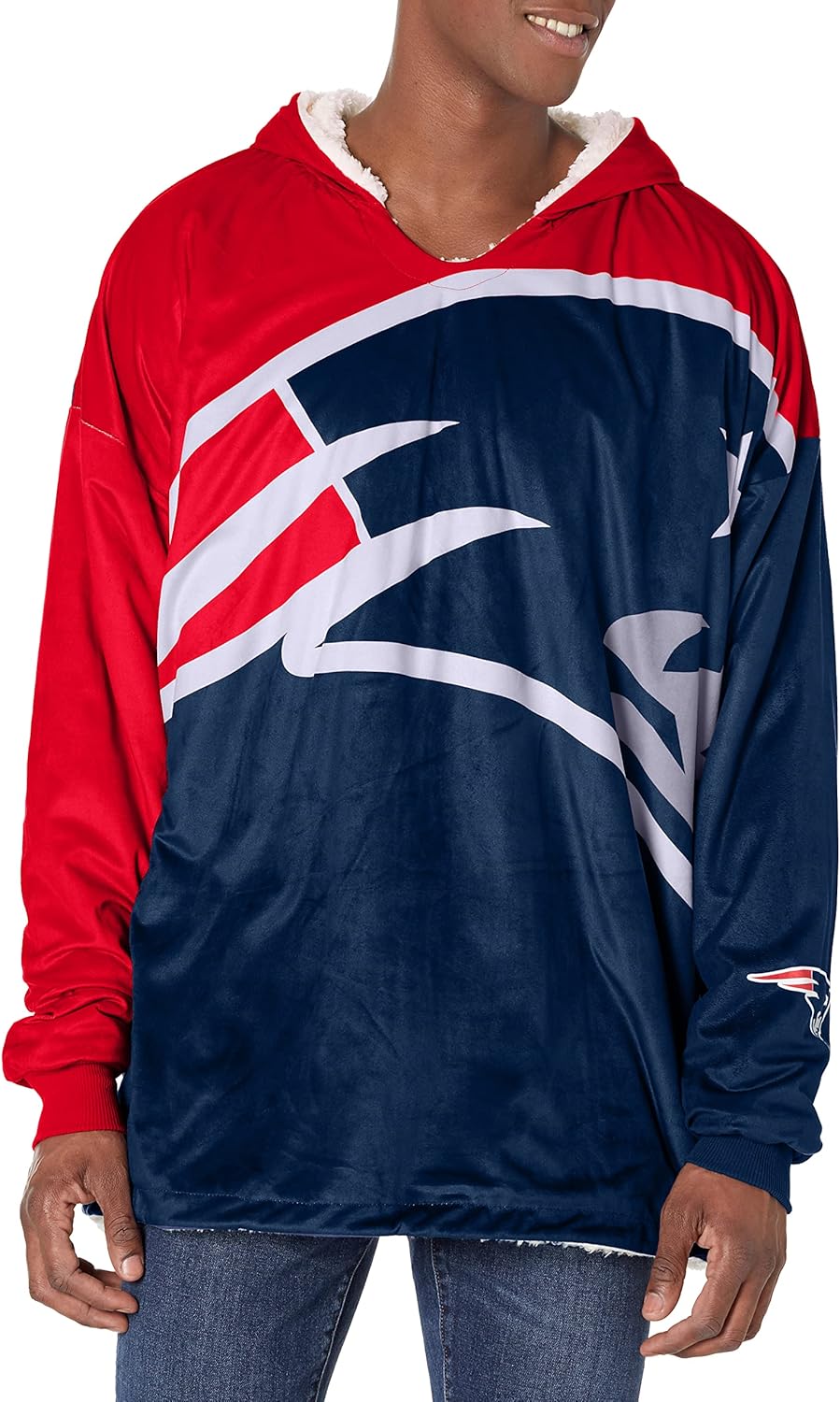 NFL Team Logo Reversible Oversized Sherpa Hoodie Sweatshirt