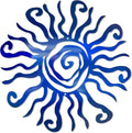 Wacky Sun Metal Wall Art 24ft Blue Rust Proof - Vibrant Indoor/Outdoor