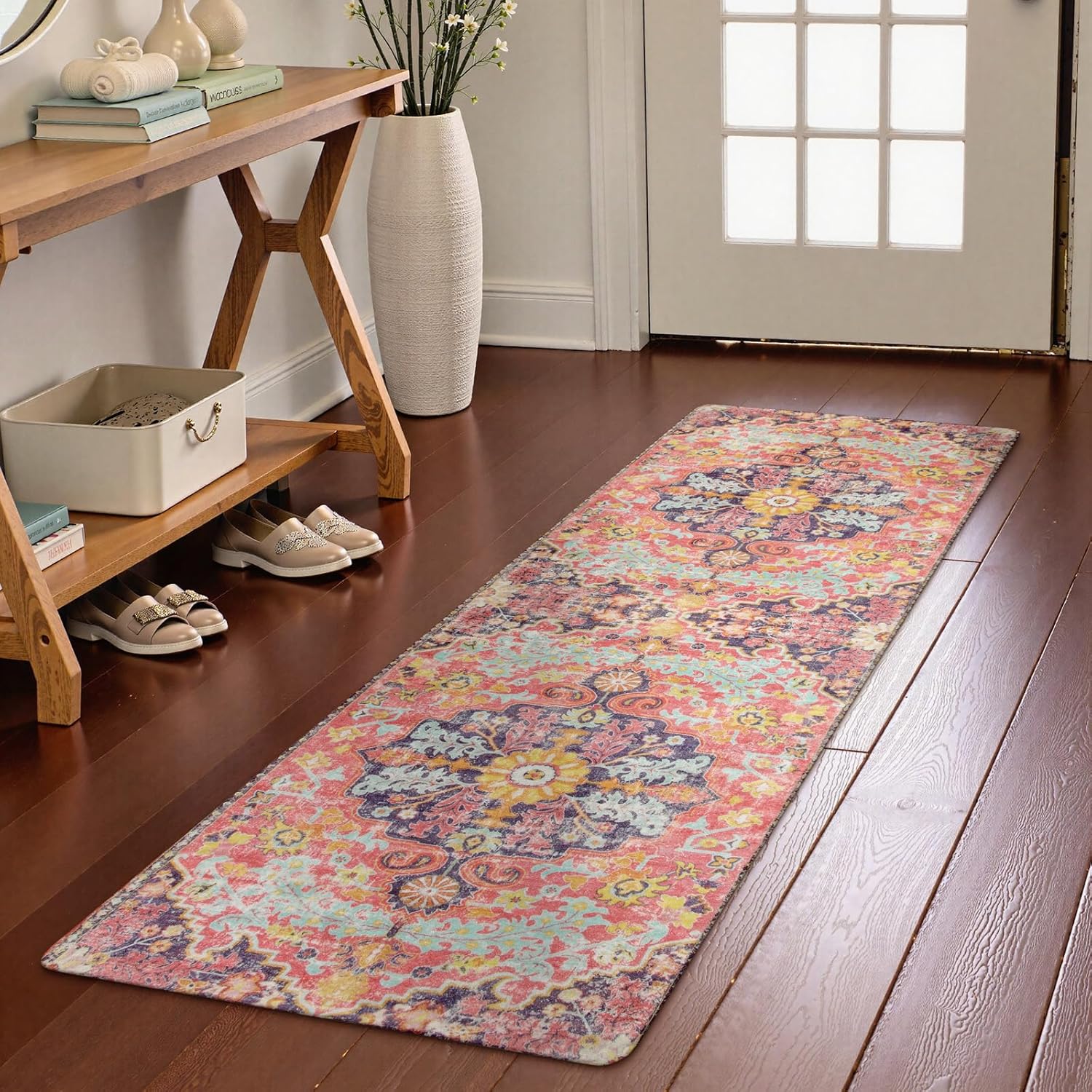 Lahome Bohemian Washable Runner Rug for Hallways and More