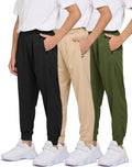 PURE CHAMP 3 Pack Boys Sweatpants Mesh Lightweight Kids Pants