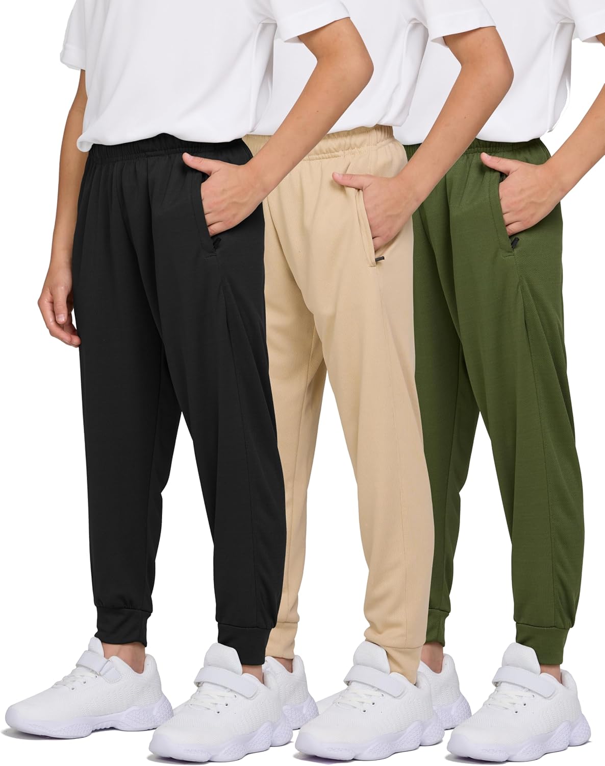 Lightweight Boys Sweatpants with Zipper Pockets for Active Kids