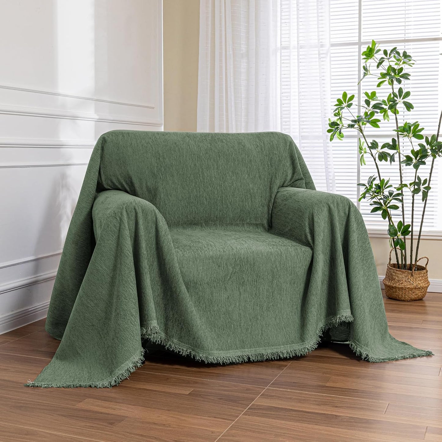 MEETSKY Small Couch Cover for Pets, Washable Chenille Sofa Slipcover