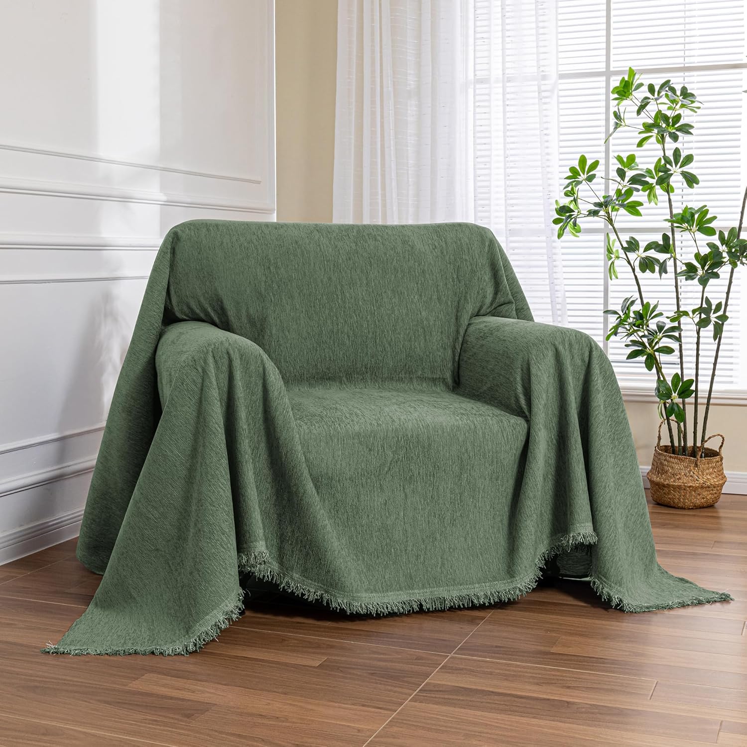 MEETSKY Small Couch Cover for Pets, Washable Chenille Sofa Slipcover