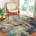 Modern Abstract Round Rug 6ft - Large Red 6x6 Circle Rug for Living