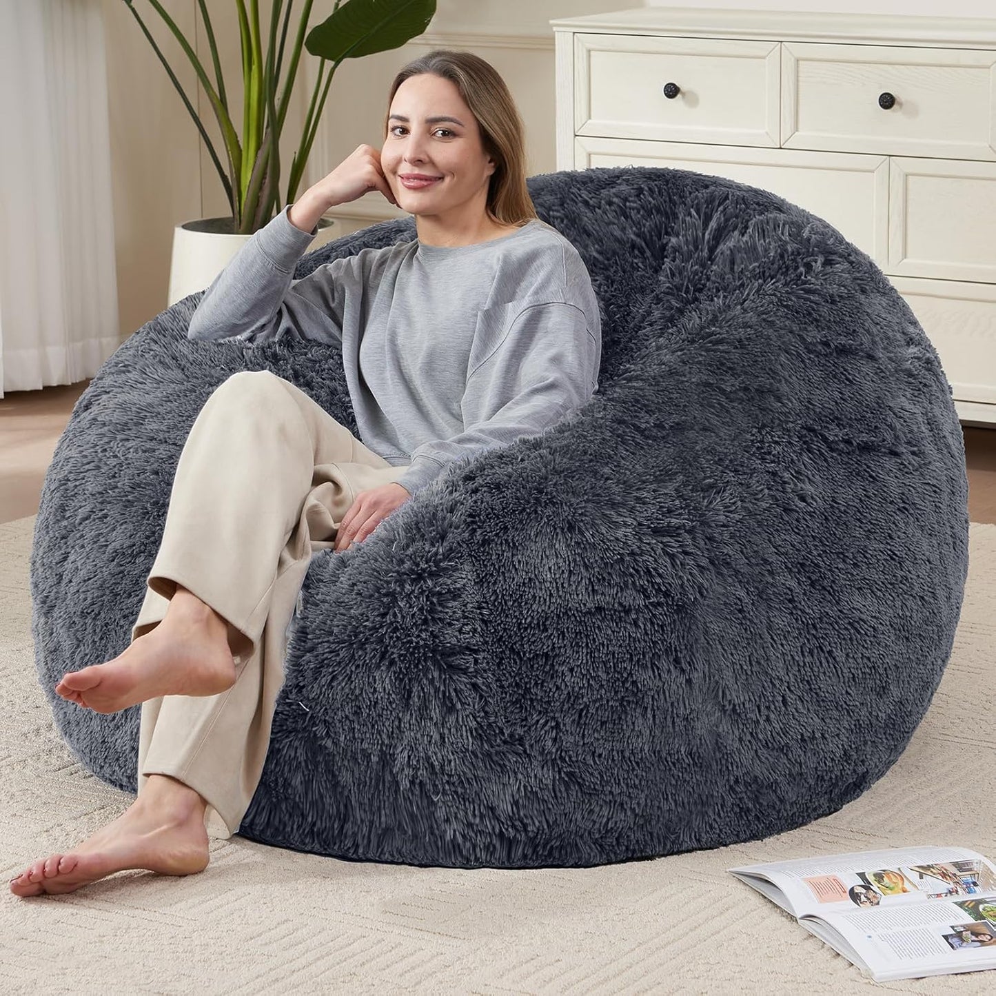 Soft Faux Fur Bean Bag Cover - Ultimate Comfort!