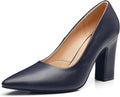 Closed Pointed Toe Chunky Pumps - Comfortable 3.54ft Heels