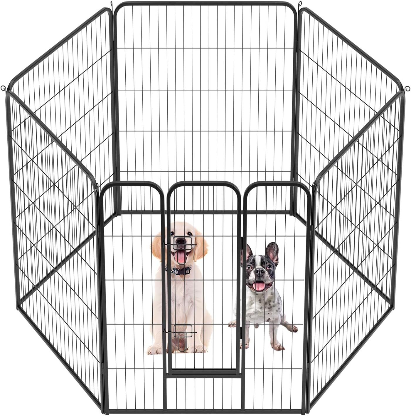 FDW Dog Playpen 6 Panels 40 Inch Height for Indoor Outdoor Use