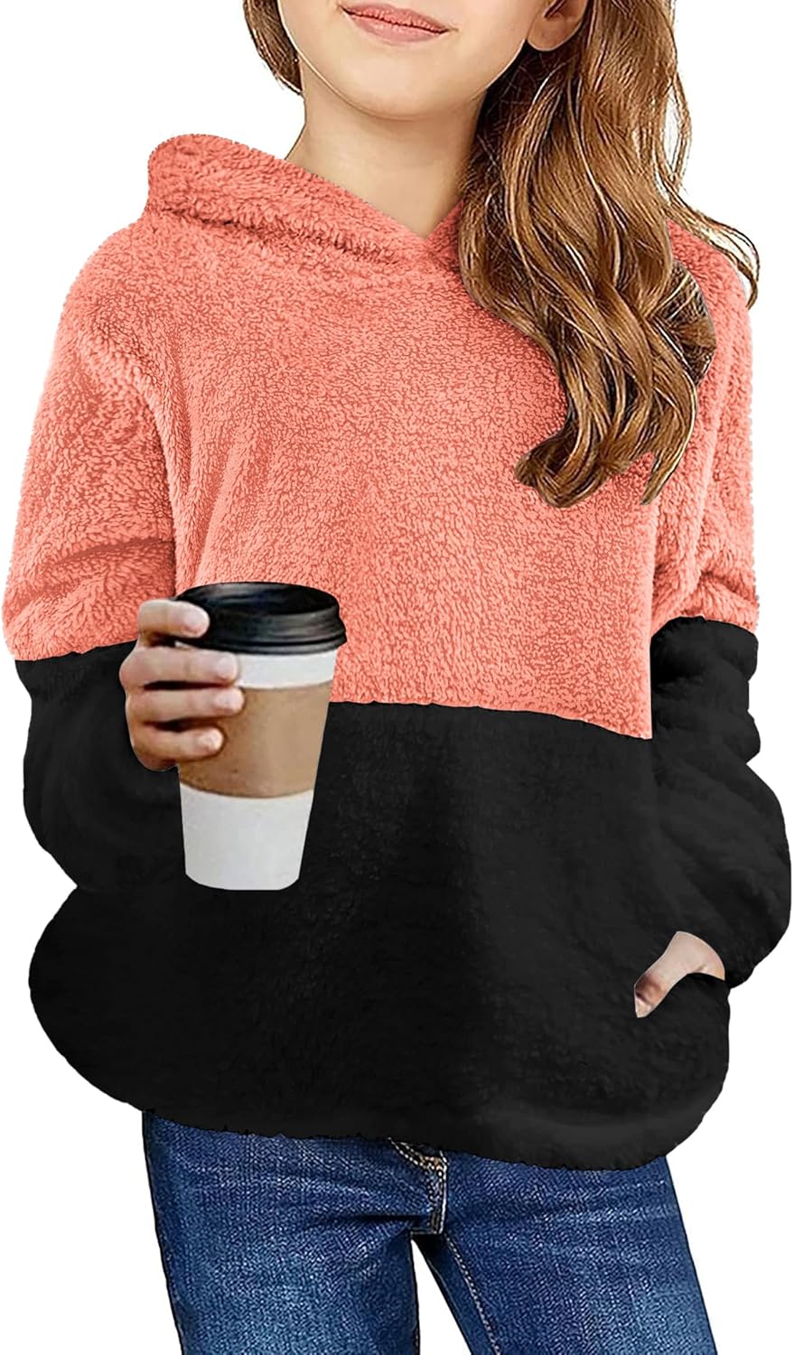 Fuzzy Fleece Hoodies for Girls - Cozy Sherpa Pullover Style