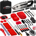 45Pcs Car Wash Cleaning Kit with Vacuum & Windshield Tool - Complete