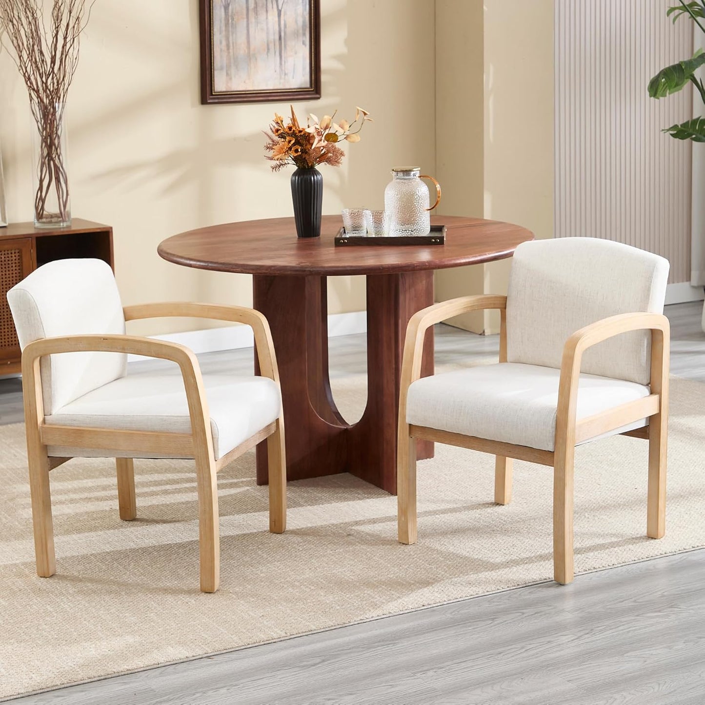 Janoray Farmhouse Dining Chairs: Cozy Linen Upholstery