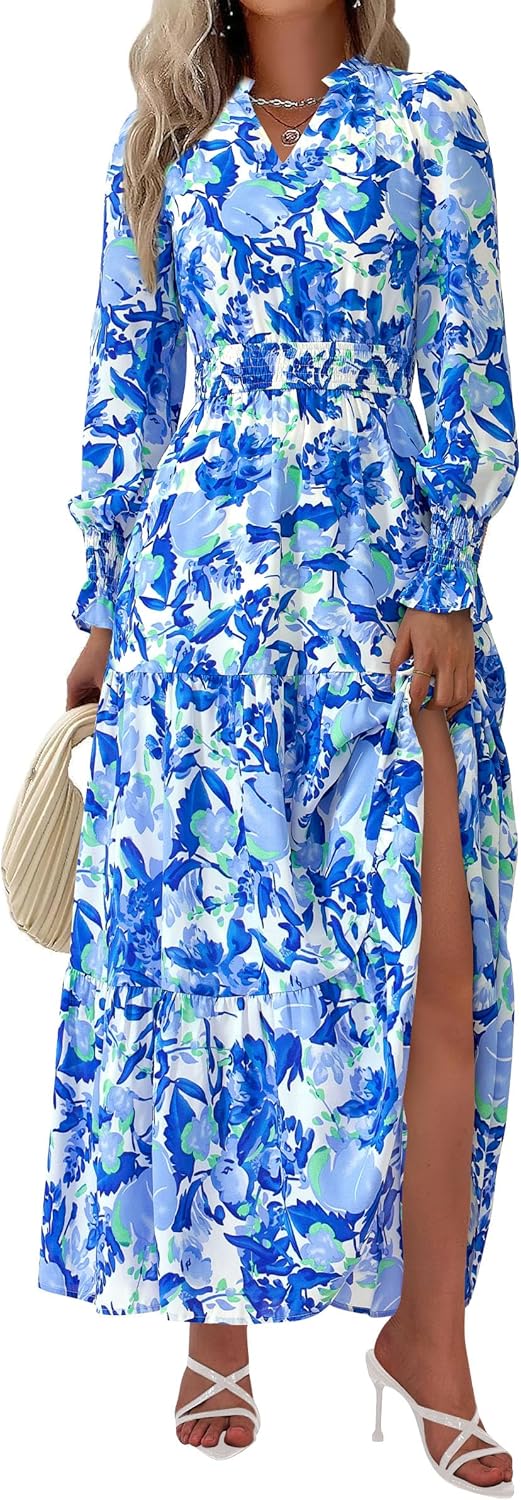 PRETTYGARDEN Women's Floral Maxi Dress for Fall Events