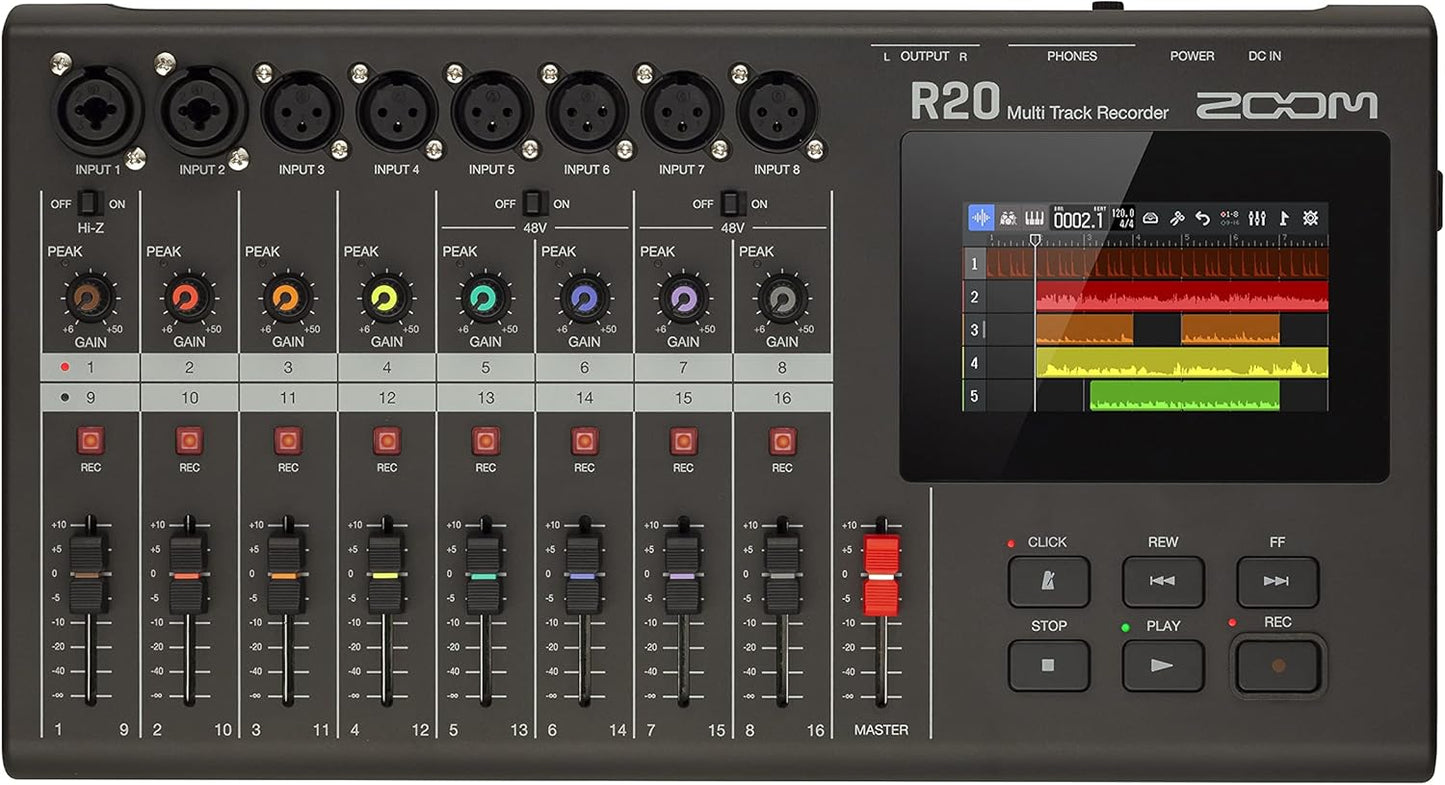 Zoom R20 Multi Track Recorder with Touchscreen and Effects