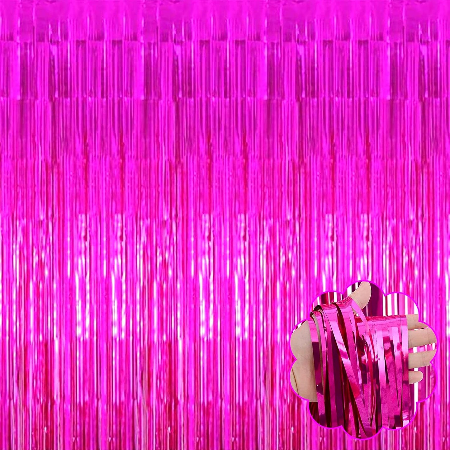 Fuchsia Tinsel Curtain: Sparkle Your Events!