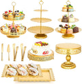 Gold Cake Stand Set 11 Pcs for Wedding & Dessert Table - Elegant