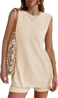NENONA Women's Sleeveless Sweater Lounge Set - Casual Vacation 2-Piece